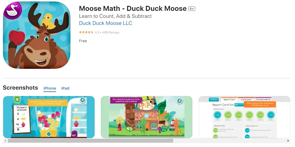 Moose Math 幼兒數字教學遊戲