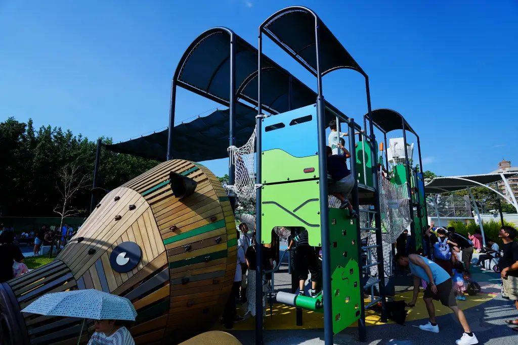 台中景點,台中公園,豬事圓滿公園,台中美樂地計畫,台中屠宰場,台中親子公園, 豬事圓滿公園, 豬主題遊樂場, 親子共融遊戲場, 台中遊樂場, 屠宰場改建, 可愛豬豬廁所, 體健區, 沙坑溜滑梯, 台中旅遊景點