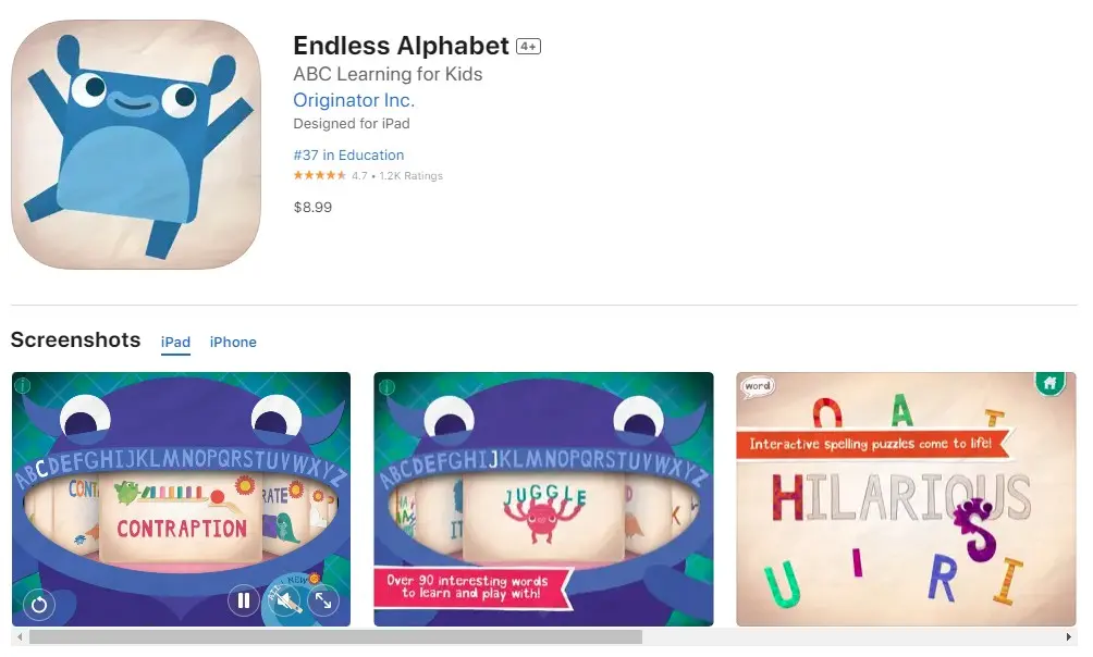 Endless Alphabet 兒童字母學習