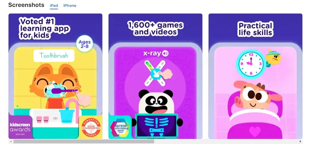 Lingokids 英文學習APP介面