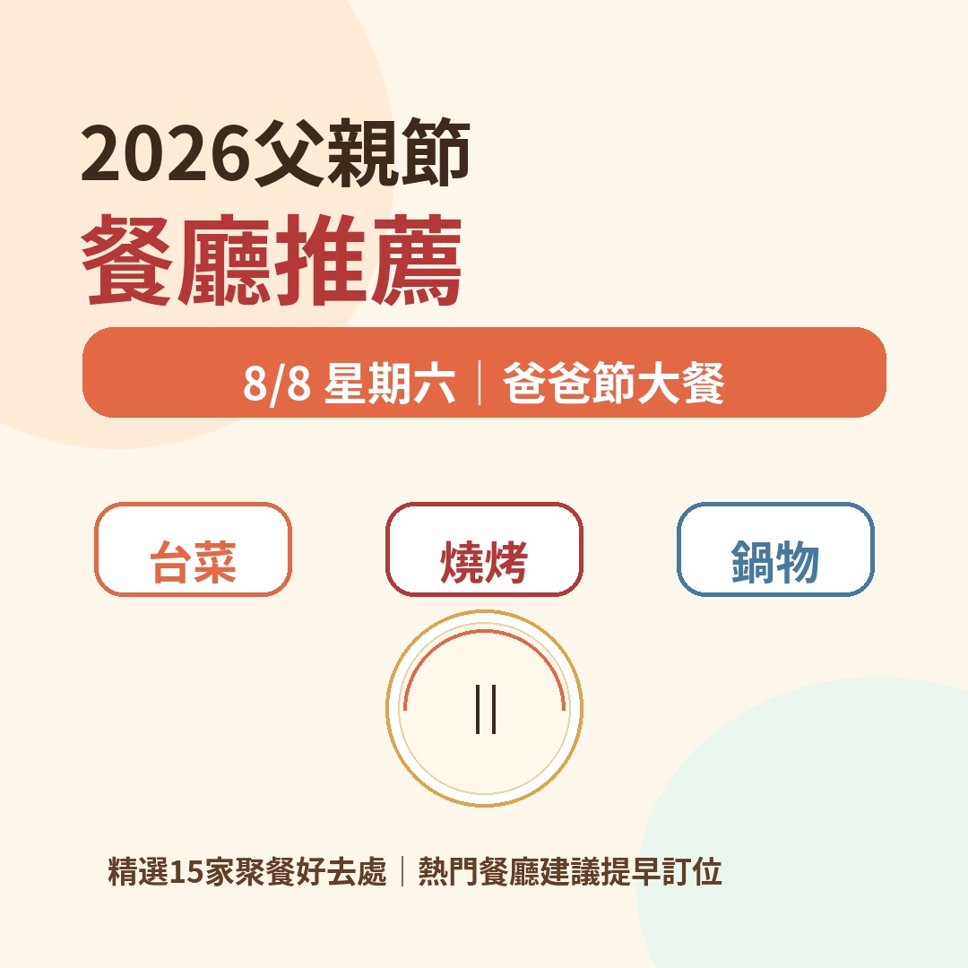 2026父親節聚餐餐廳推薦