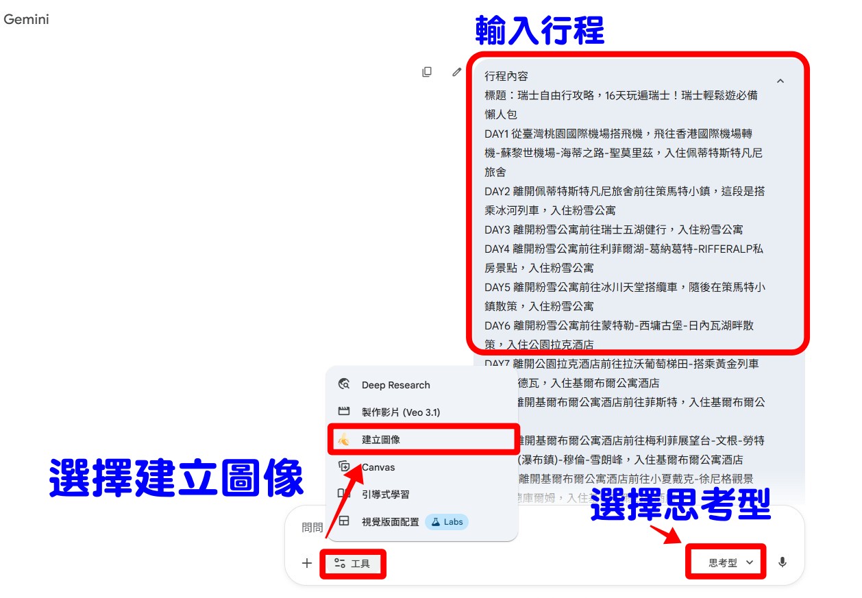 瑞士自由行行程圖實測