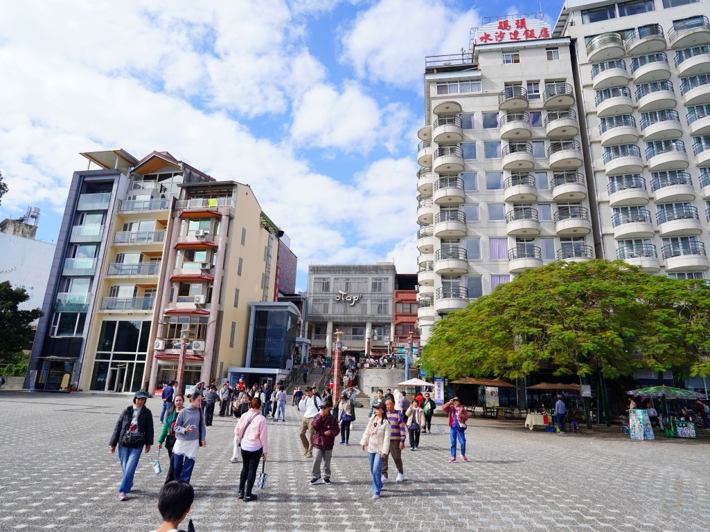 水社碼頭遊客