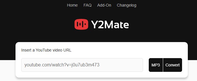 免費線上轉檔工具 Y2Mate 使用介面