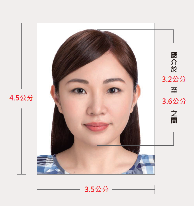 護照照片規格範例