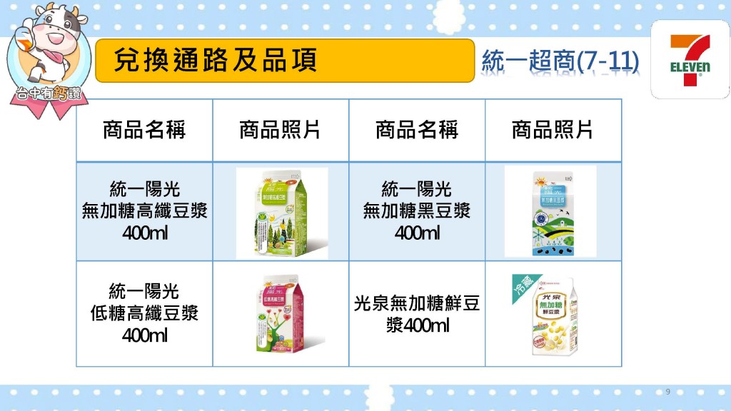 7-11統一超商台中有鈣讚兌換品項2