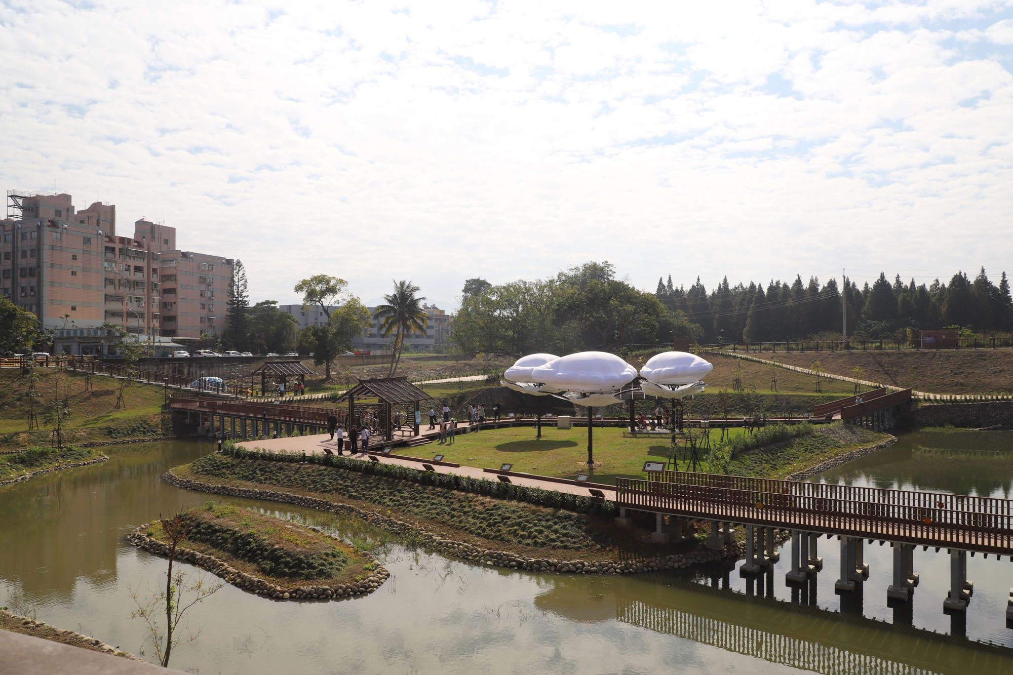 斗六後庄埤親水公園日夜景