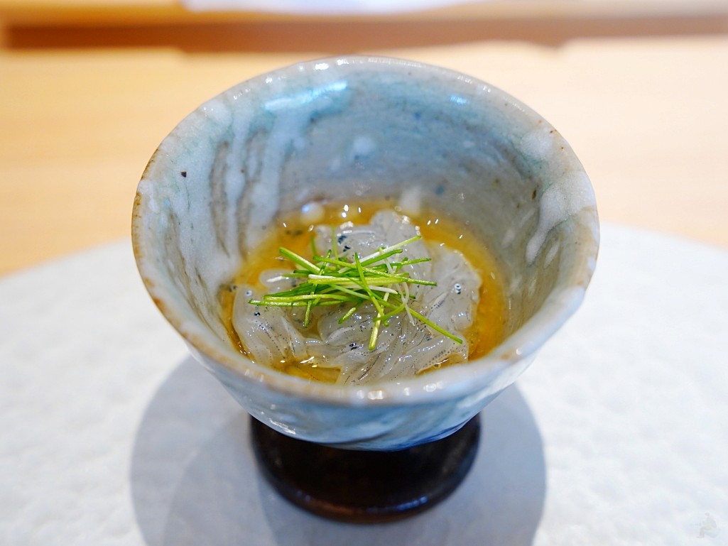 寿司韻吻仔魚土佐醋前菜|珠蔥提味