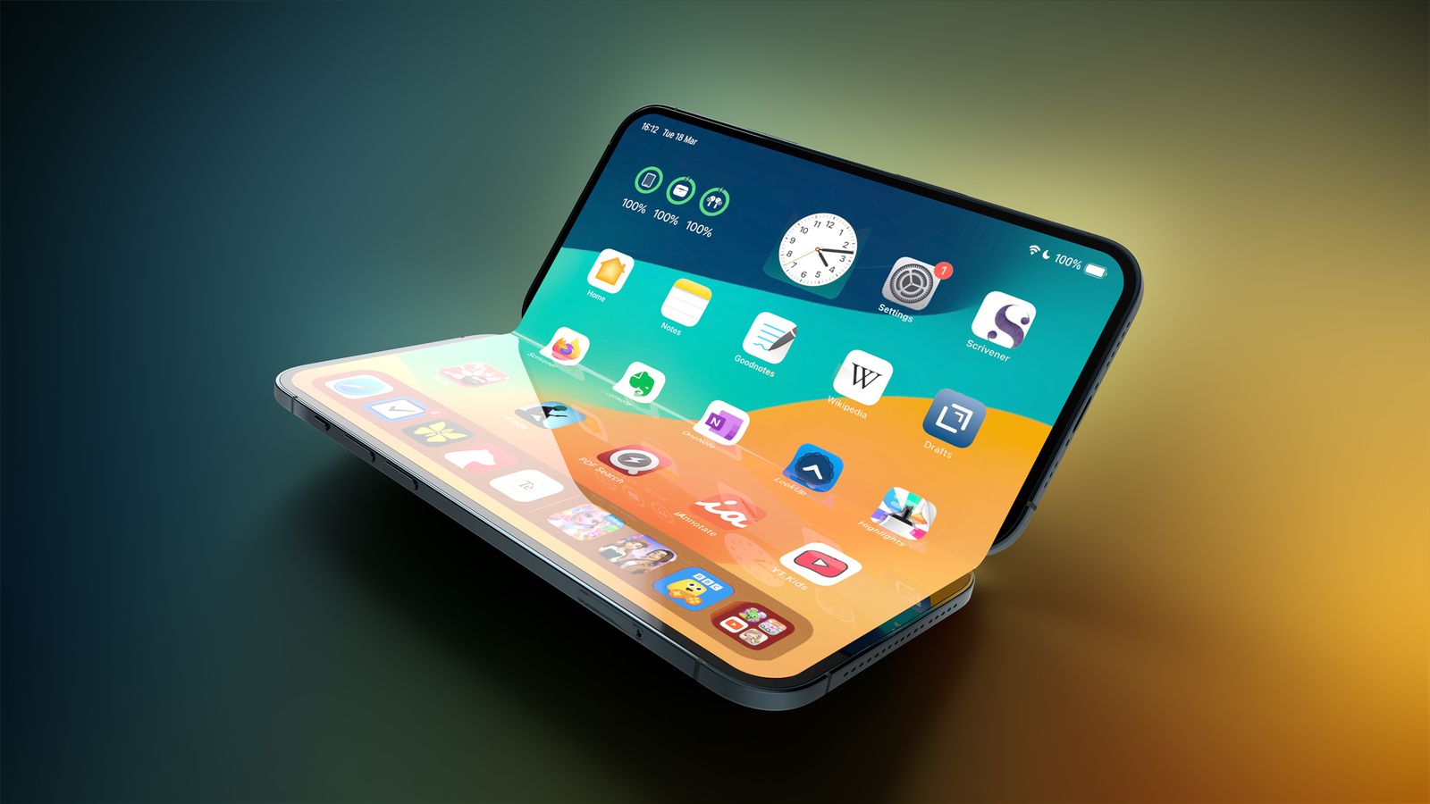 iPhone Fold 書本式摺疊設計預測圖