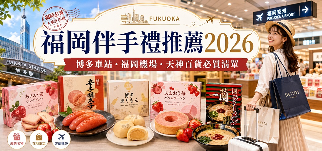 福岡伴手禮推薦2026，博多車站福岡機場天神百貨必買清單