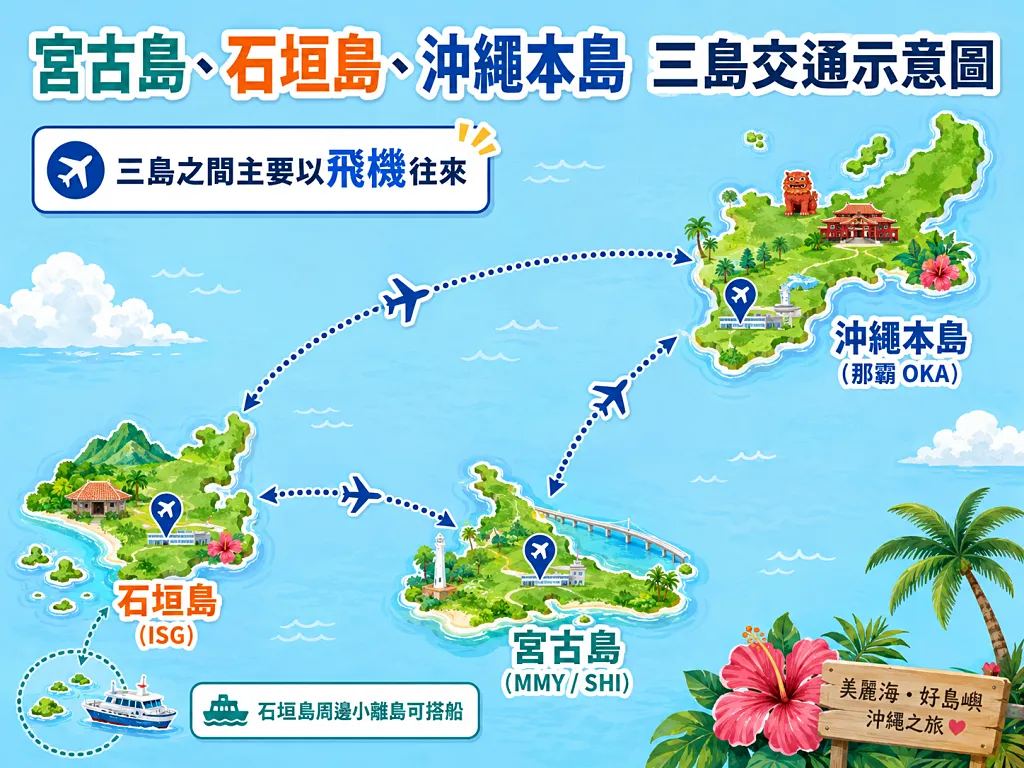 沖繩本島、宮古島、石垣島跳島交通攻略