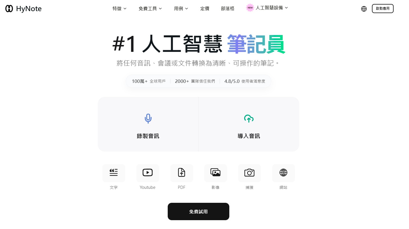 HyNote, AI工具推薦, 語音轉文字, 逐字稿產生器, YouTube總結, AI筆記軟體, 會議記錄工具, 生產力工具 HyNote, AI工具推薦, 語音轉文字, 逐字稿產生器, YouTube總結, AI筆記軟體, 會議記錄工具, 生產力工具