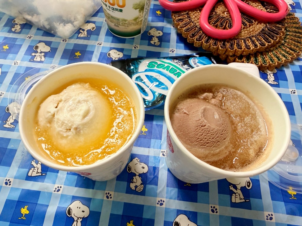 旅咖實吃百香果冰沙加桂圓冰淇淋與烏梅冰沙