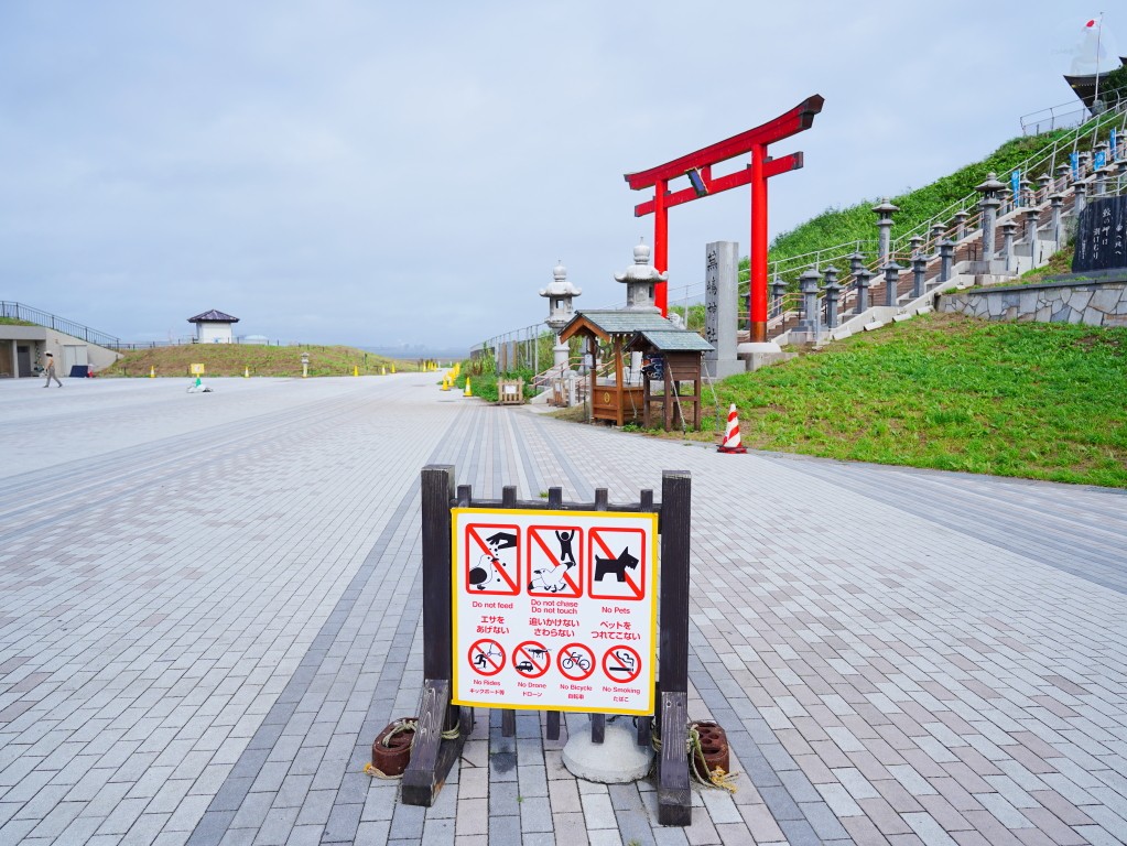 蕪島黑尾鷗警告標語-禁止餵食與驅趕海鷗告示牌