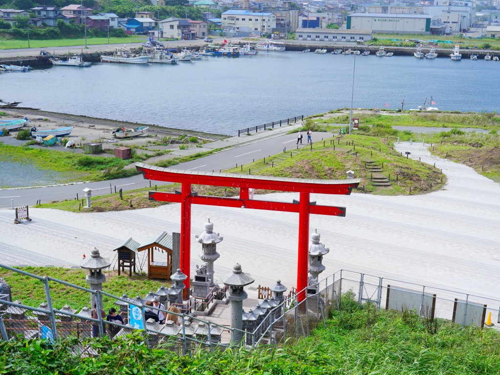 蕪島海岸線與蔚藍海景視野