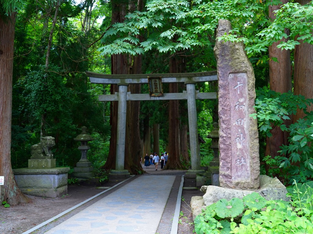 十和田神社參道入口的石造一之鳥居